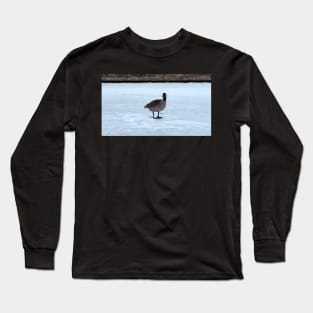 Canada Goose Standing On The Snow Long Sleeve T-Shirt